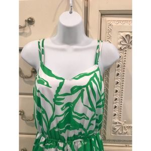 Lilly Pulitzer Green/White Palm Leaf Jumpsuit/Romper sz XS